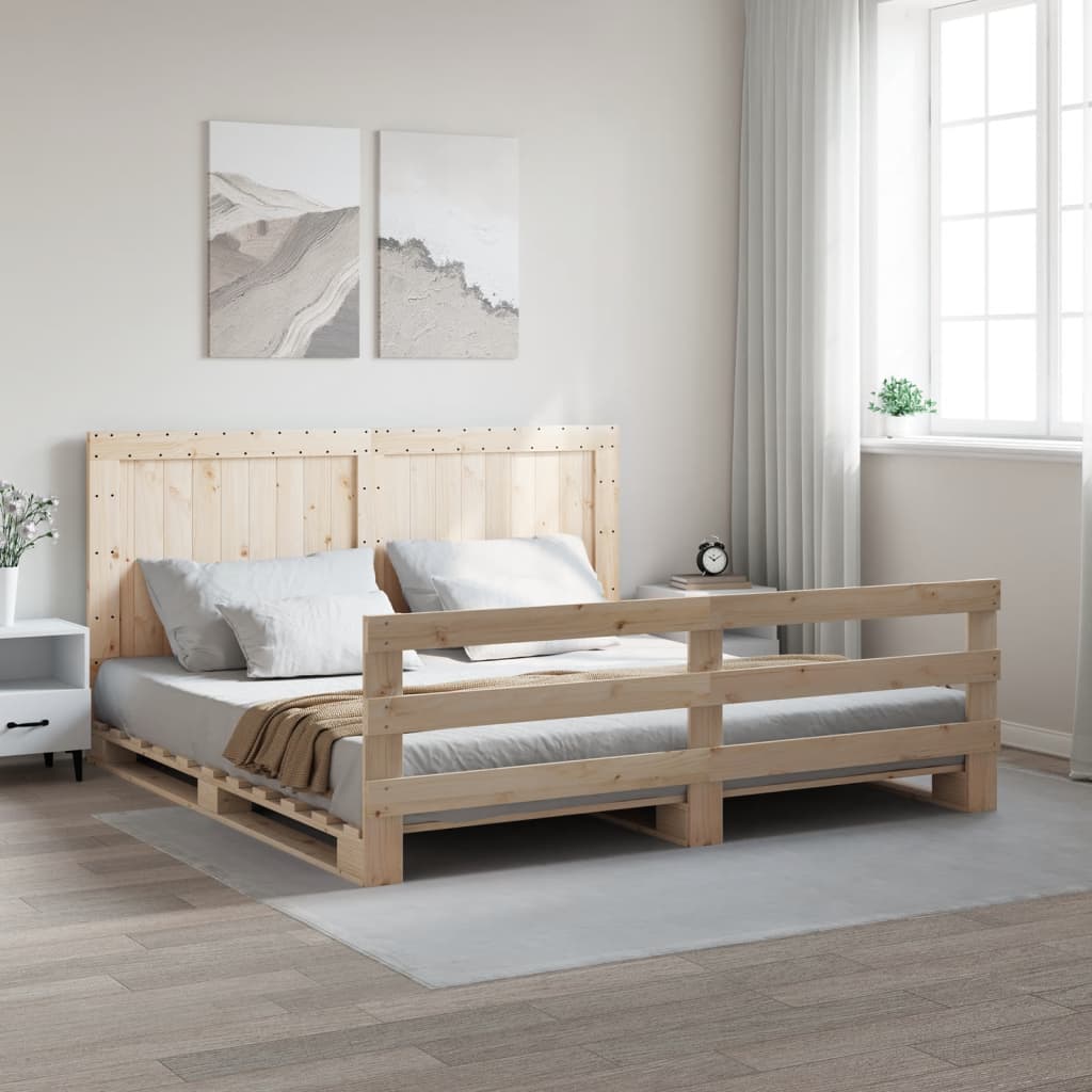 vidaXL Estructura de cama con cabecero madera maciza de pino 200x200cm