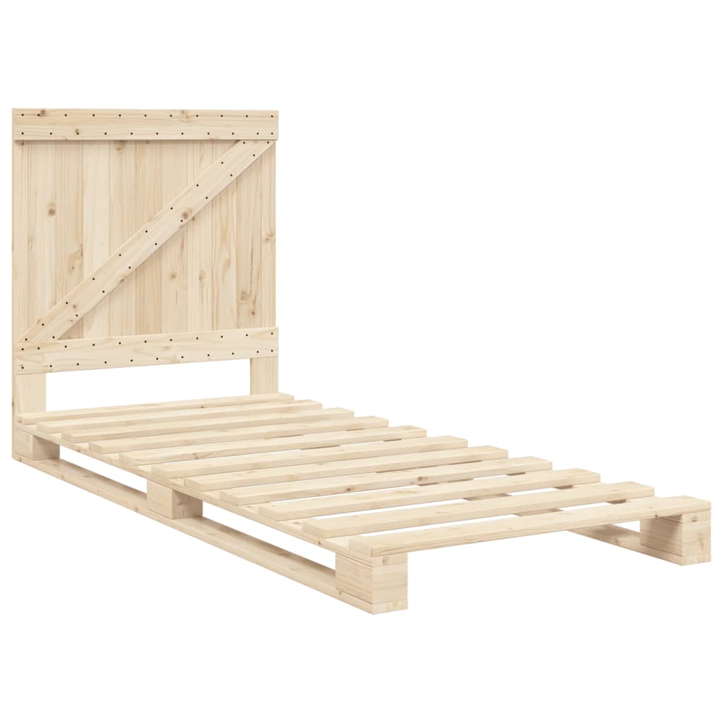 vidaXL Estructura de cama con cabecero madera maciza de pino 90x200 cm