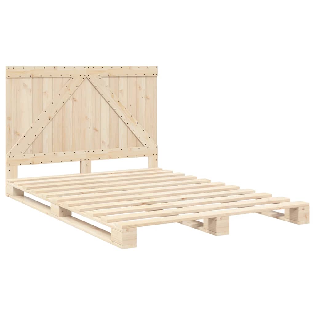 vidaXL Estructura de cama con cabecero madera maciza pino 160x200 cm