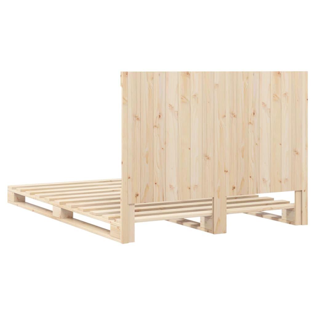 vidaXL Estructura de cama con cabecero madera maciza pino 160x200 cm