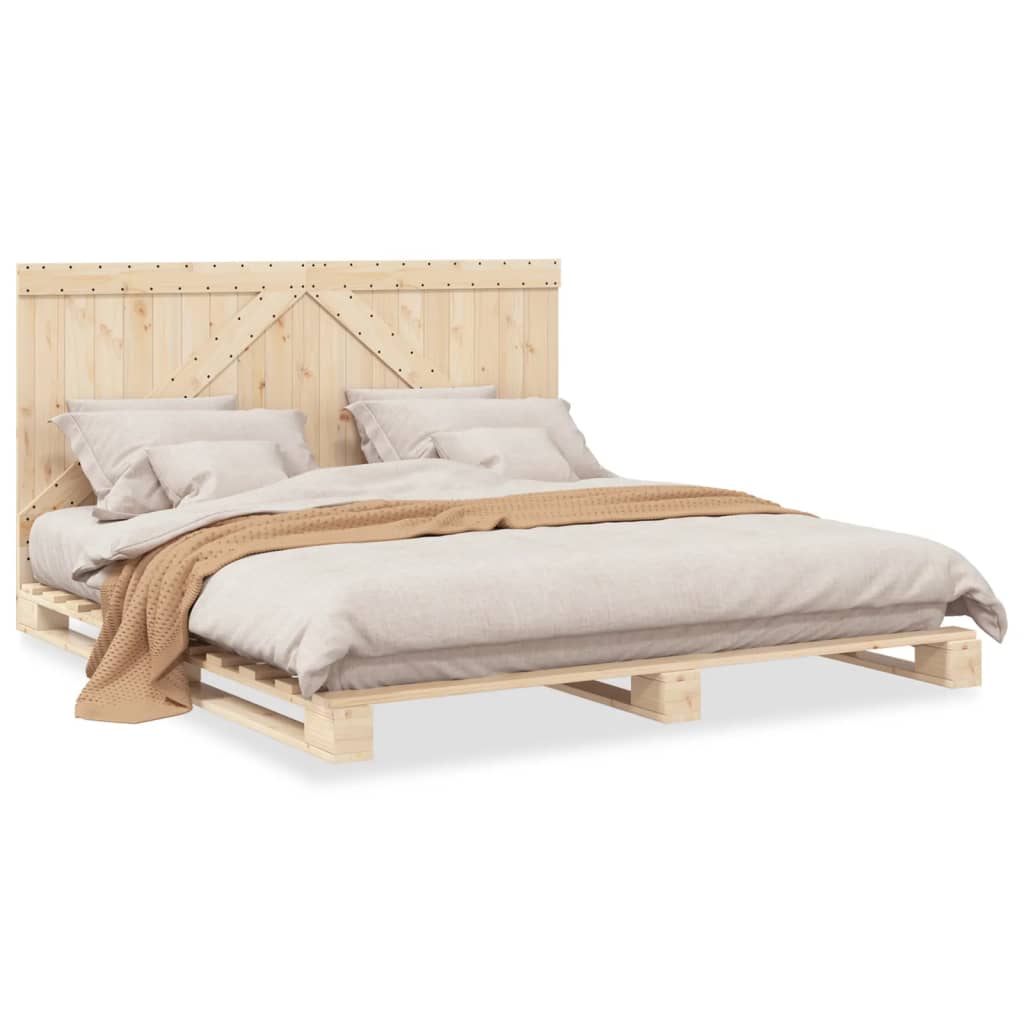 vidaXL Estructura de cama con cabecero madera maciza de pino 200x200cm