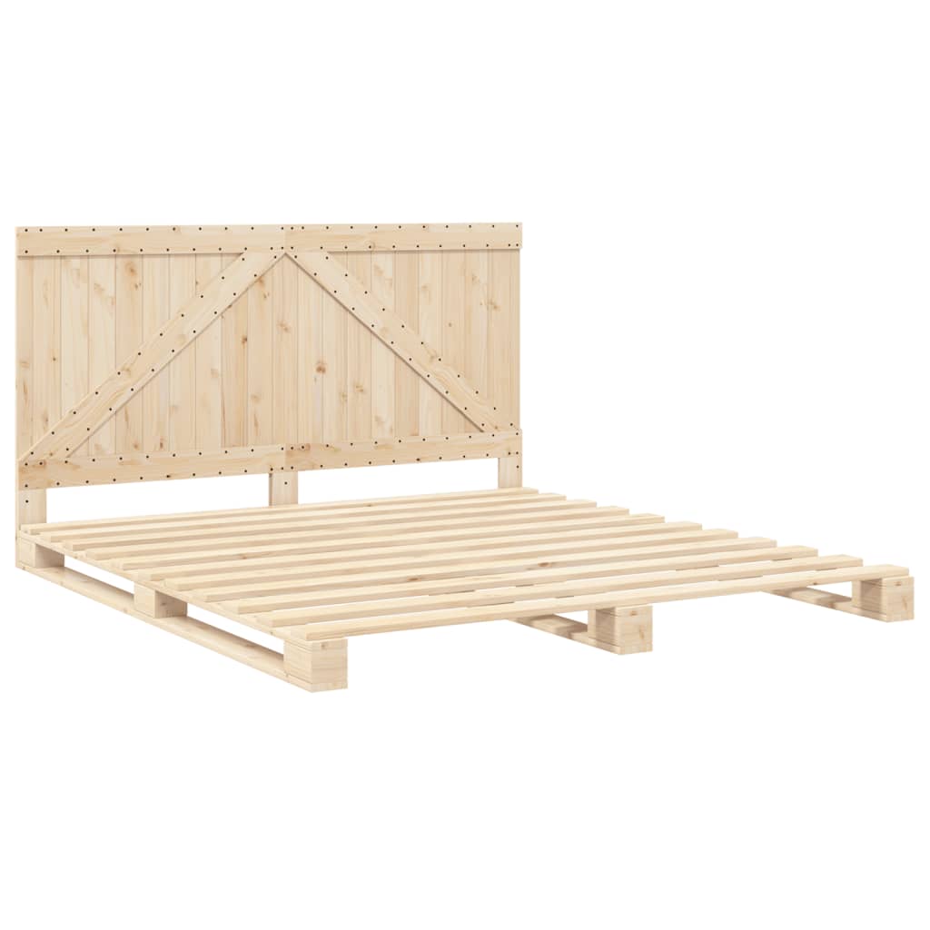 vidaXL Estructura de cama con cabecero madera maciza de pino 200x200cm