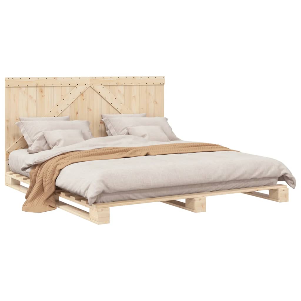 vidaXL Estructura de cama con cabecero madera maciza de pino 200x200cm