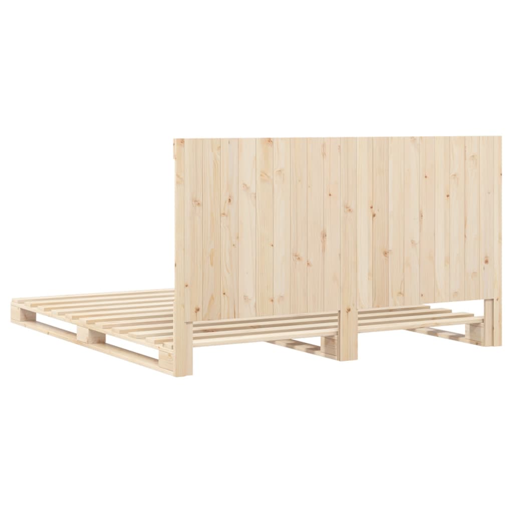 vidaXL Estructura de cama con cabecero madera maciza de pino 200x200cm