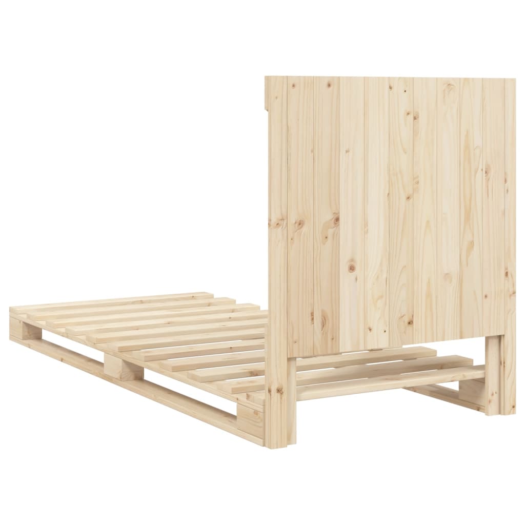 vidaXL Estructura de cama con cabecero madera maciza de pino 90x200 cm