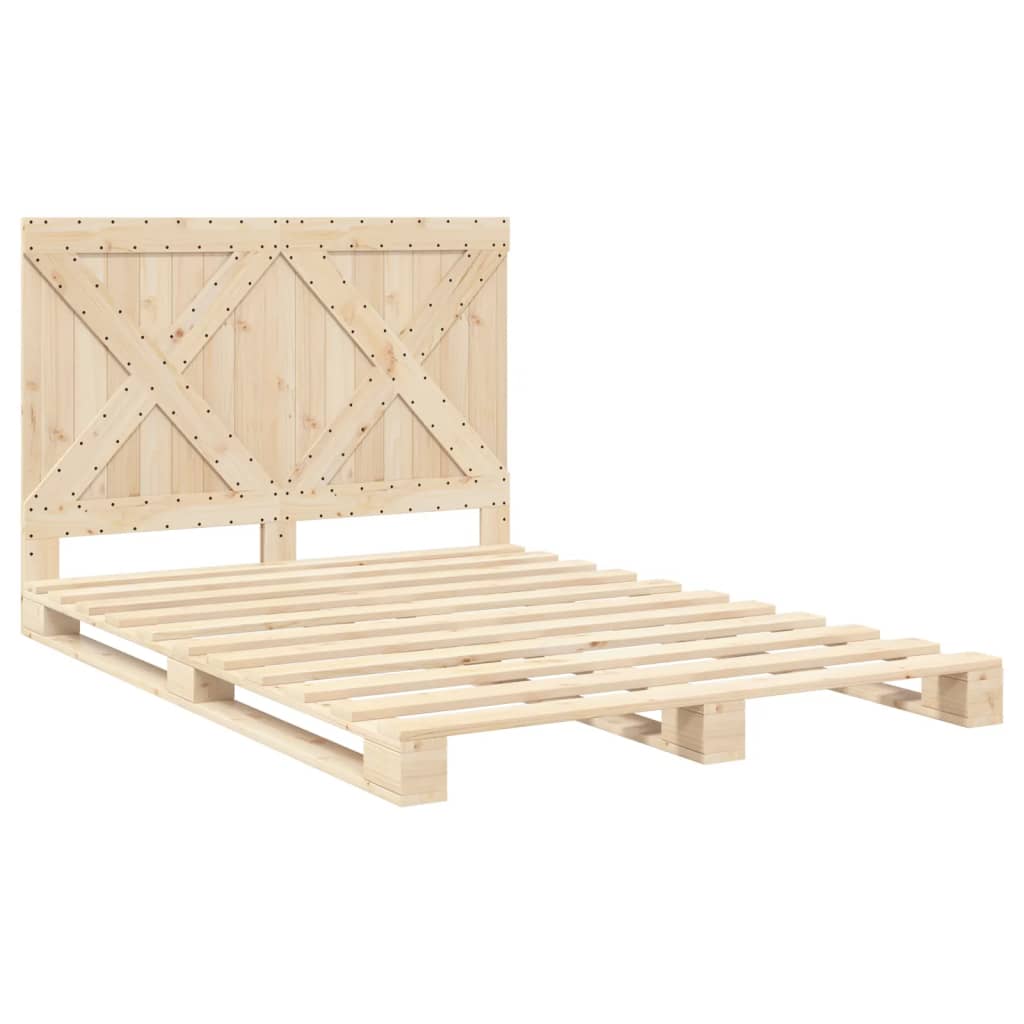 vidaXL Estructura de cama con cabecero madera maciza pino 160x200 cm