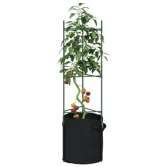 vidaXL Tutores para tomates con bolsa 4 uds de acero y PP 116 cm