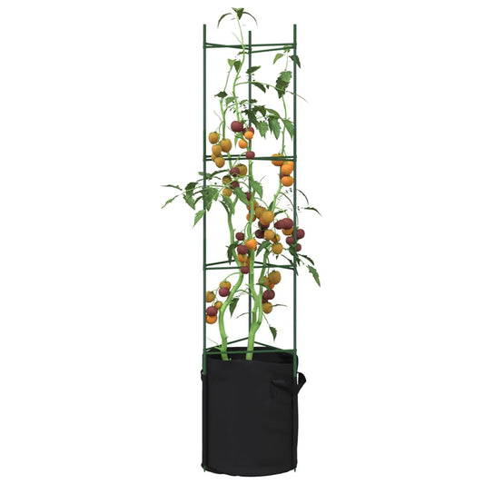 vidaXL Tutor para tomates con bolsa 4 uds de acero y PP 154 cm