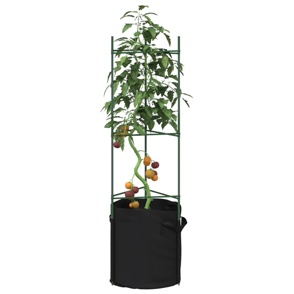 vidaXL Tutores para tomates con bolsa 6 uds de acero y PP 116 cm