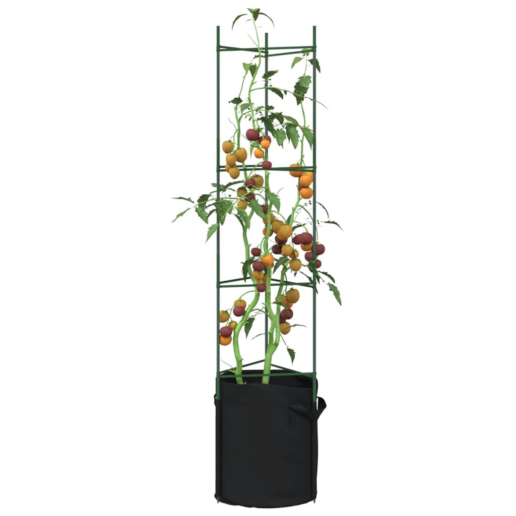 vidaXL Tutores para tomates con bolsa 6 uds de acero y PP 154 cm