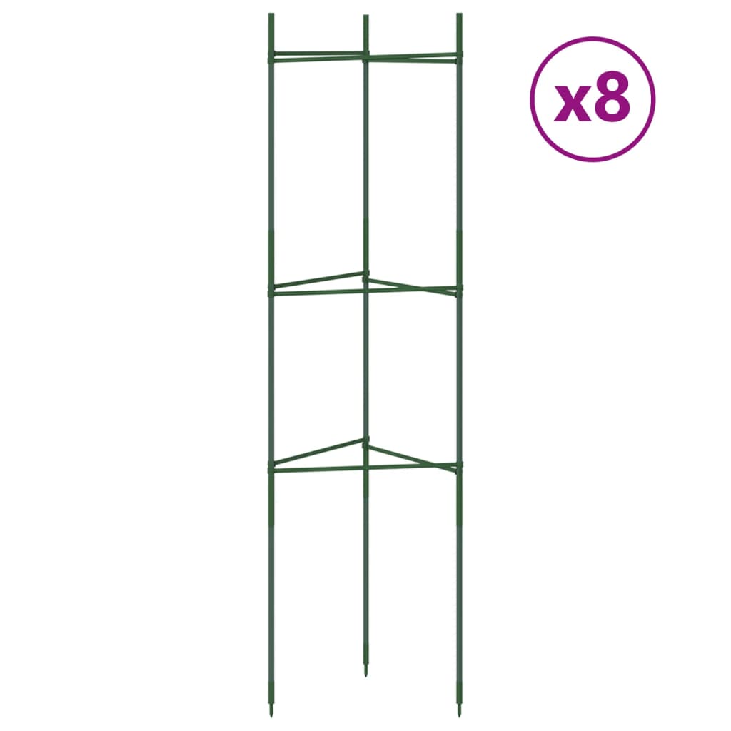 vidaXL Tutores para tomates 8 unidades acero y PP 116 cm