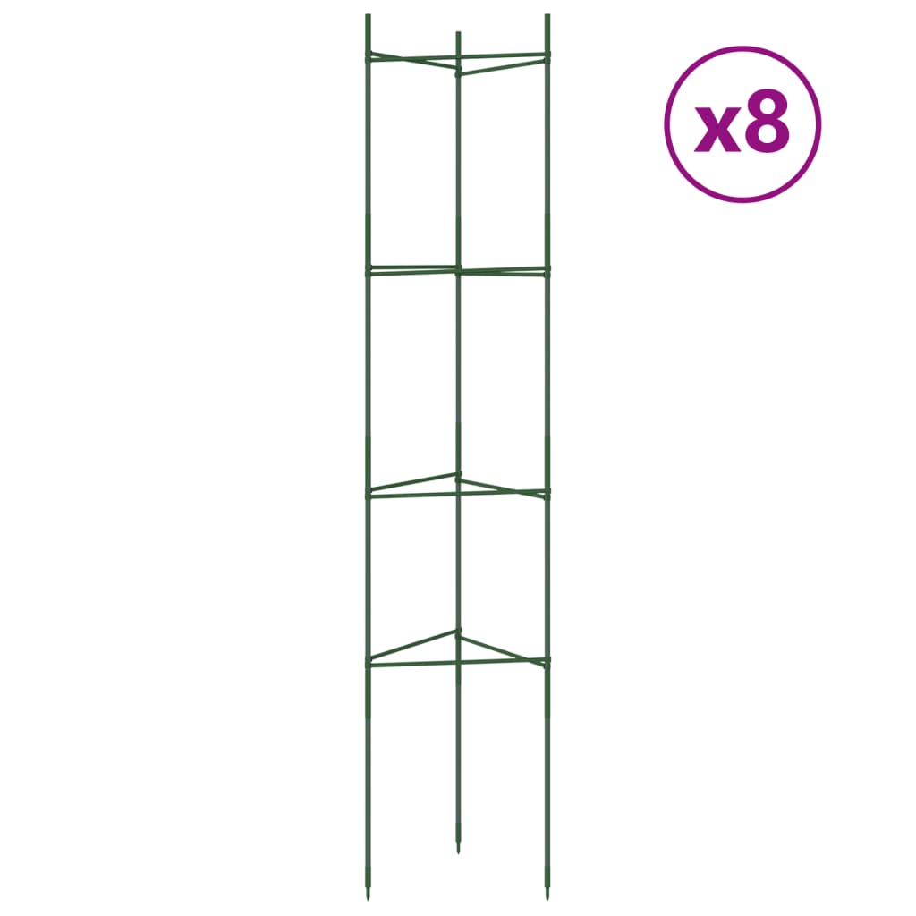 vidaXL Tutores para tomates 8 unidades acero y PP 154 cm