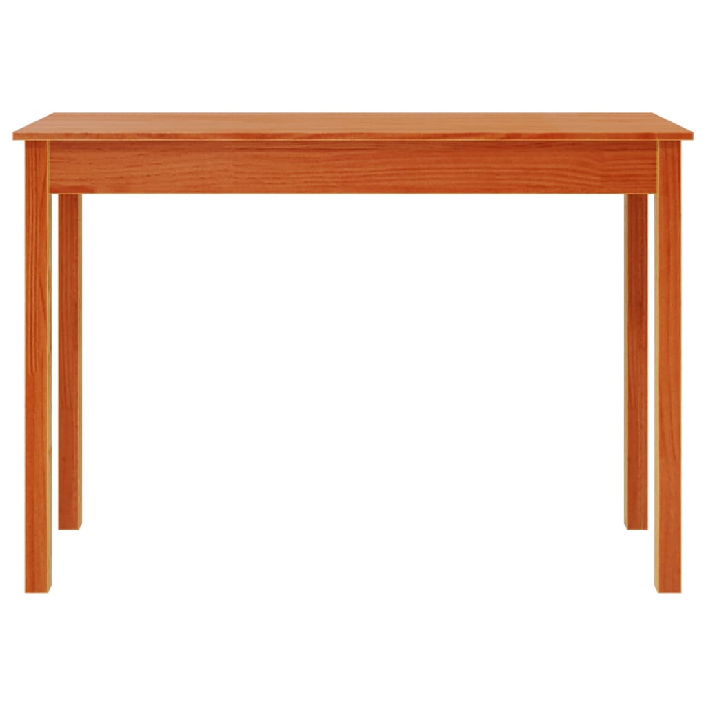 vidaXL Mesa consola madera maciza de pino marrón cera 110x40x75 cm