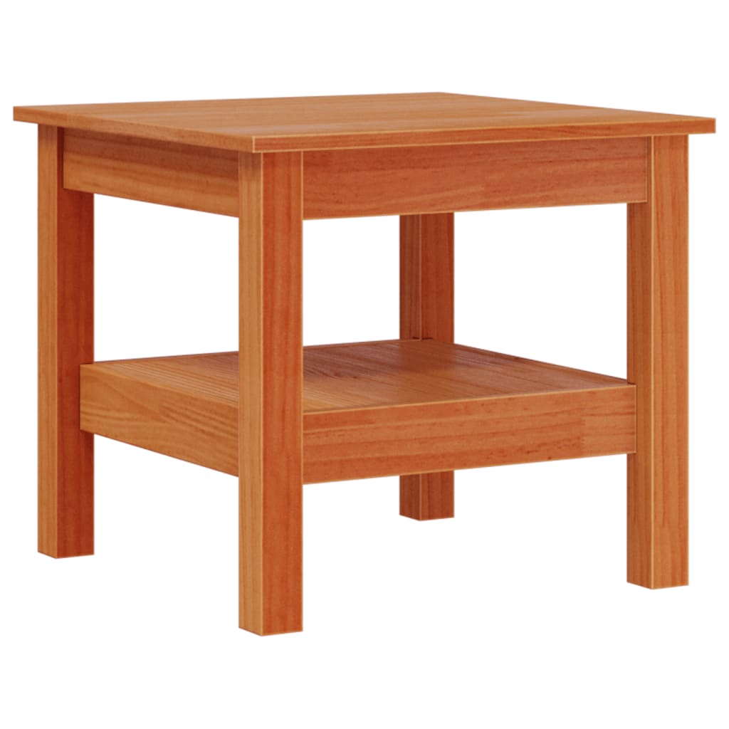 vidaXL Mesa de centro madera maciza de pino marrón cera 45x45x40 cm