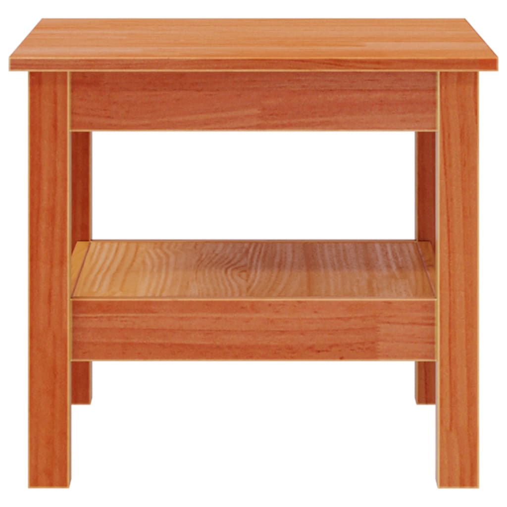 vidaXL Mesa de centro madera maciza de pino marrón cera 45x45x40 cm