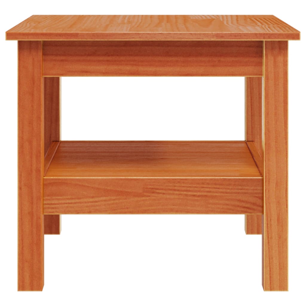 vidaXL Mesa de centro madera maciza de pino marrón cera 45x45x40 cm