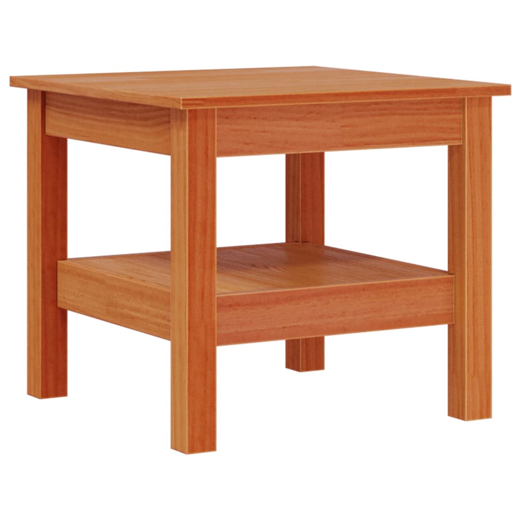 vidaXL Mesa de centro madera maciza de pino marrón cera 45x45x40 cm