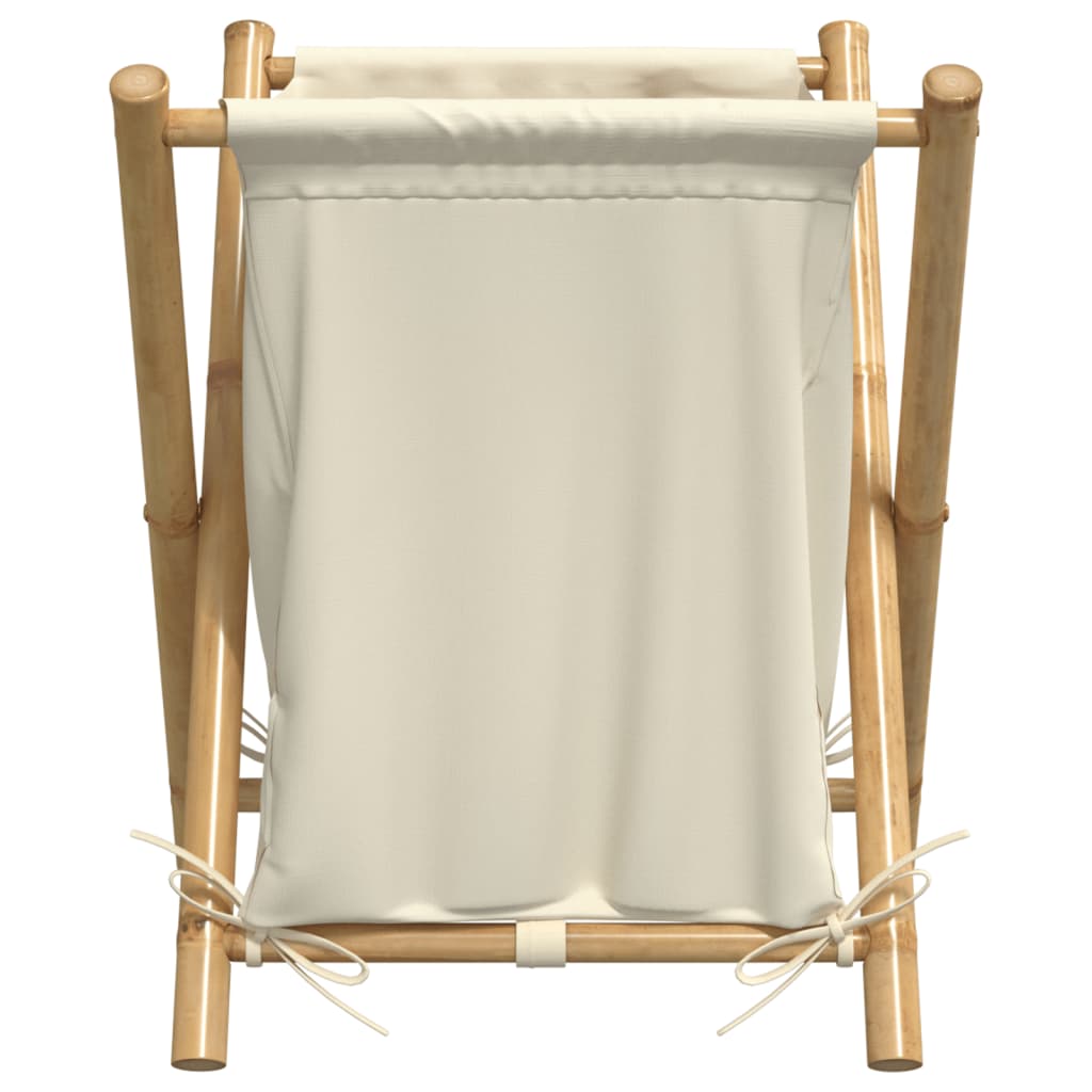 vidaXL Cesto de la ropa sucia de bambú blanco crema 45x55x63,5 cm