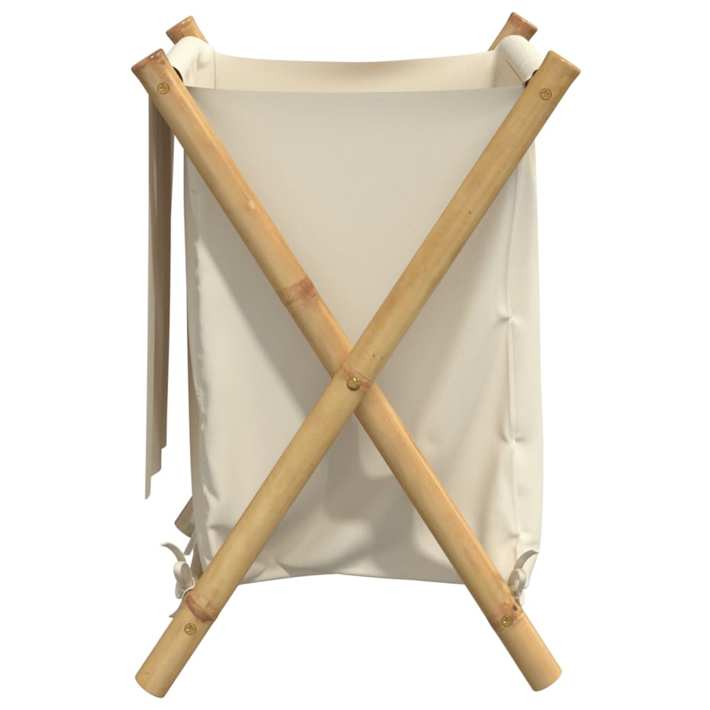 vidaXL Cesto de la ropa sucia de bambú blanco crema 45x55x63,5 cm