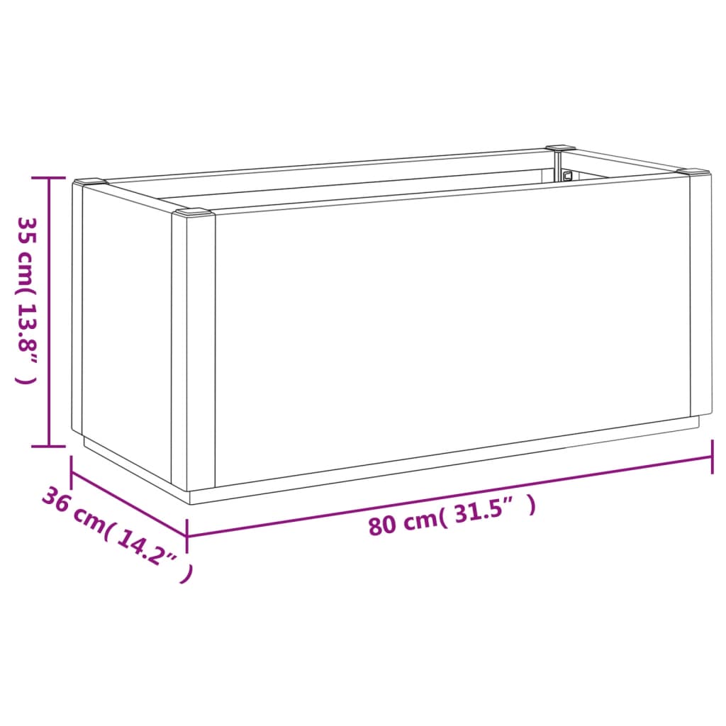 vidaXL Jardinera PP gris oscuro 80x36x35 cm