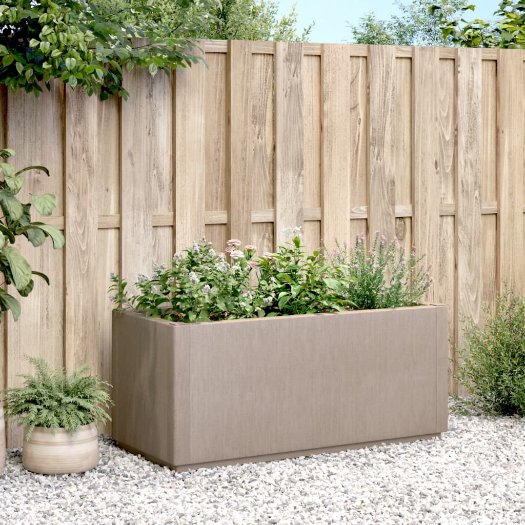 vidaXL Jardinera PP marrón claro 80x36x35 cm