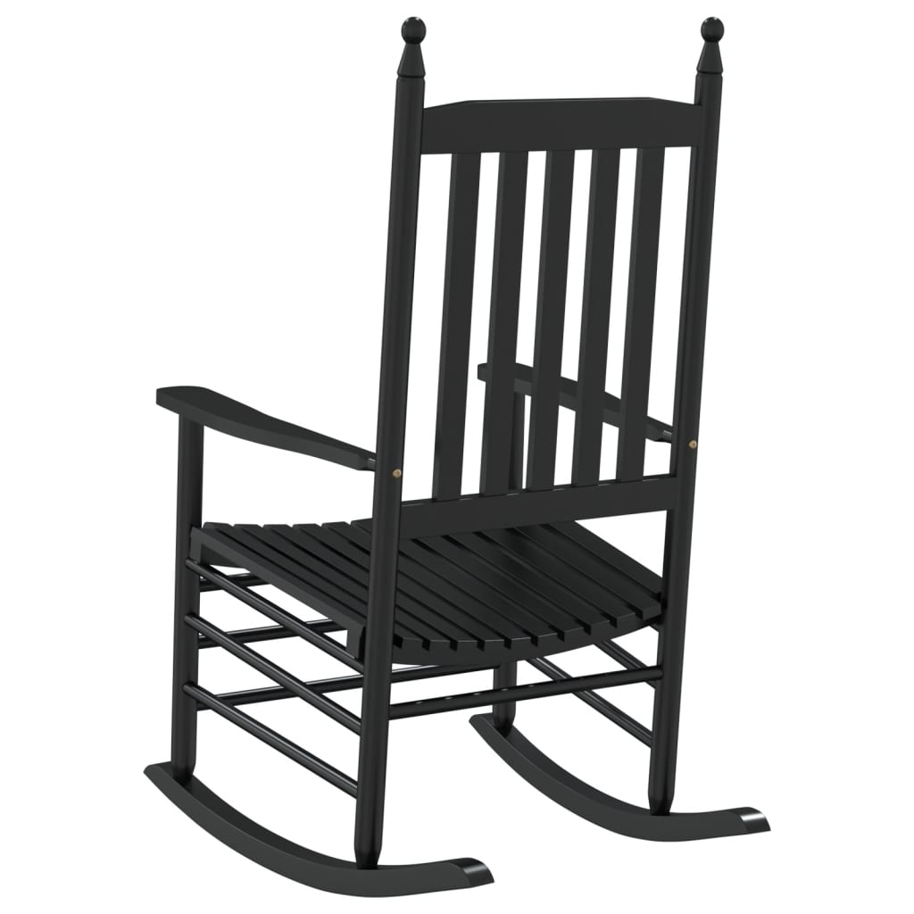 vidaXL Mecedora con asiento curvo madera maciza de álamo negro