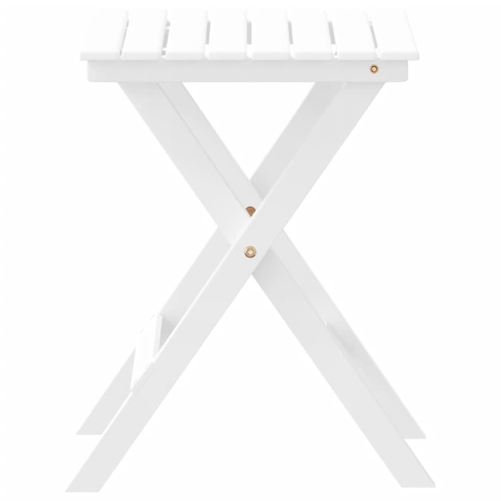 vidaXL Mesa auxiliar plegable madera maciza de álamo blanca