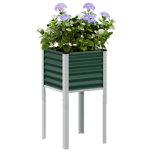 vidaXL Jardinera de acero verde oliva 45x45x88 cm