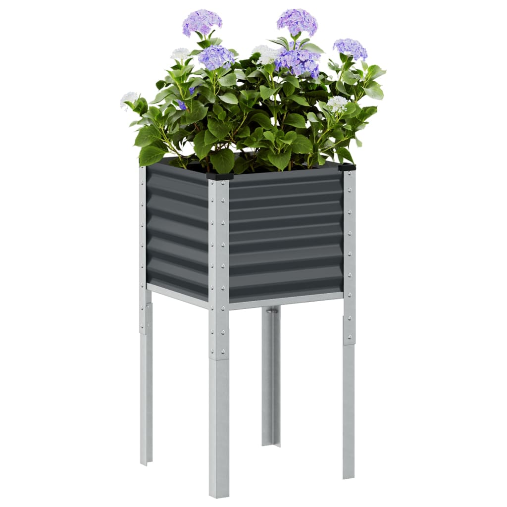 vidaXL Jardinera de acero gris antracita 45x45x88 cm