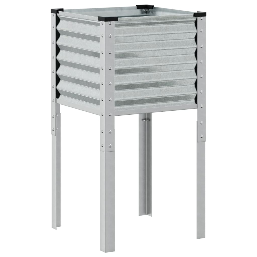 vidaXL Jardinera de acero galvanizado 45x45x88 cm