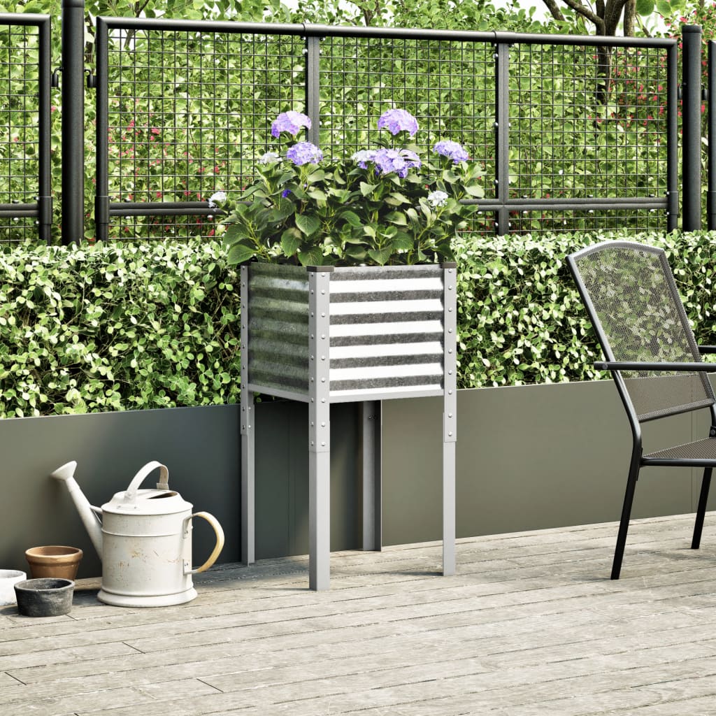 vidaXL Jardinera de acero galvanizado 45x45x88 cm