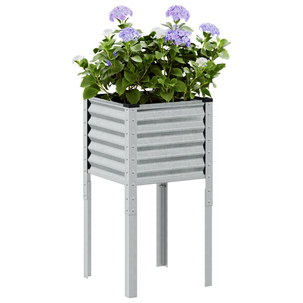 vidaXL Jardinera de acero galvanizado 45x45x88 cm