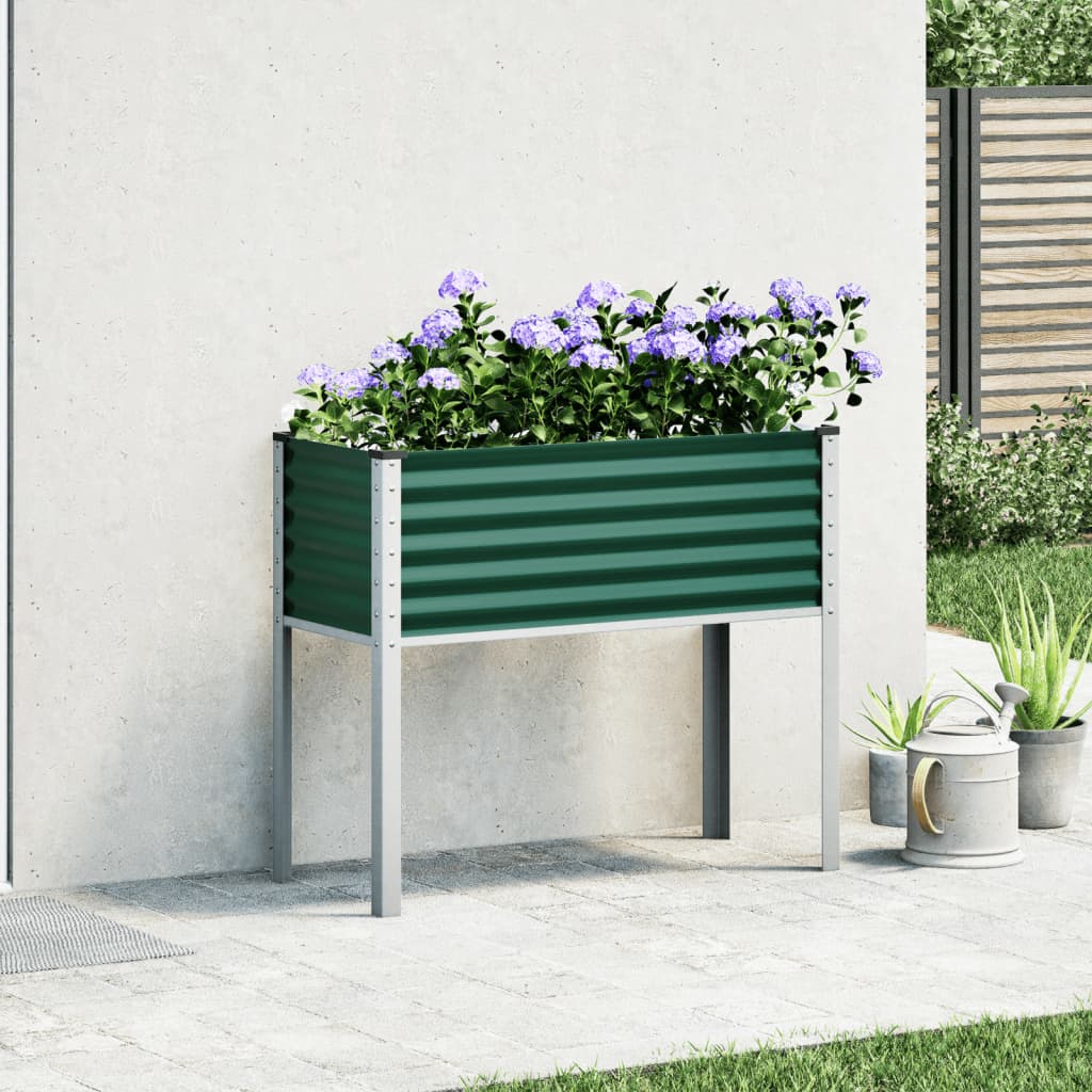 vidaXL Jardinera de acero verde 100x41x90 cm