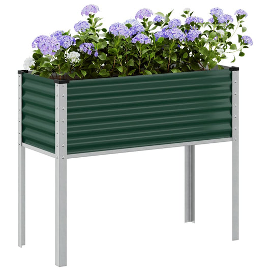 vidaXL Jardinera de acero verde 100x41x90 cm