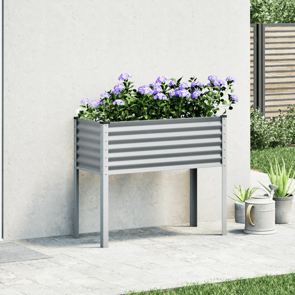 vidaXL Jardinera de acero gris 100x41x90 cm