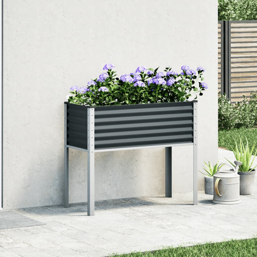 vidaXL Jardinera de acero gris antracita 100x41x90 cm