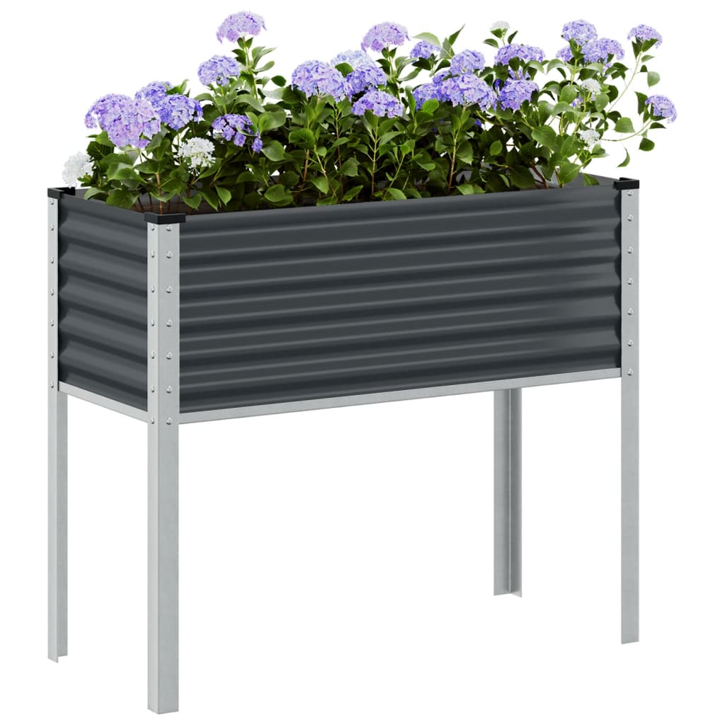 vidaXL Jardinera de acero gris antracita 100x41x90 cm