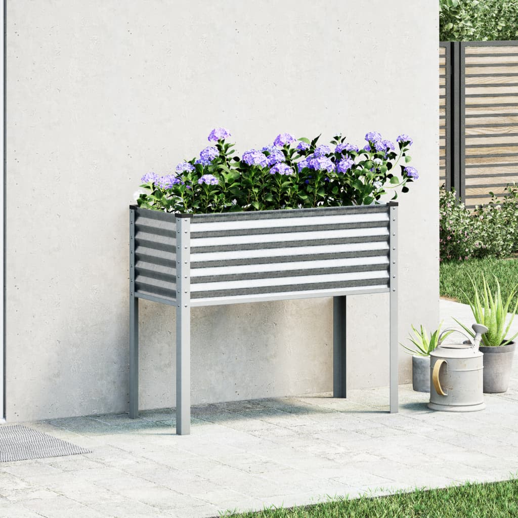 vidaXL Jardinera de acero galvanizado 100x41x90 cm