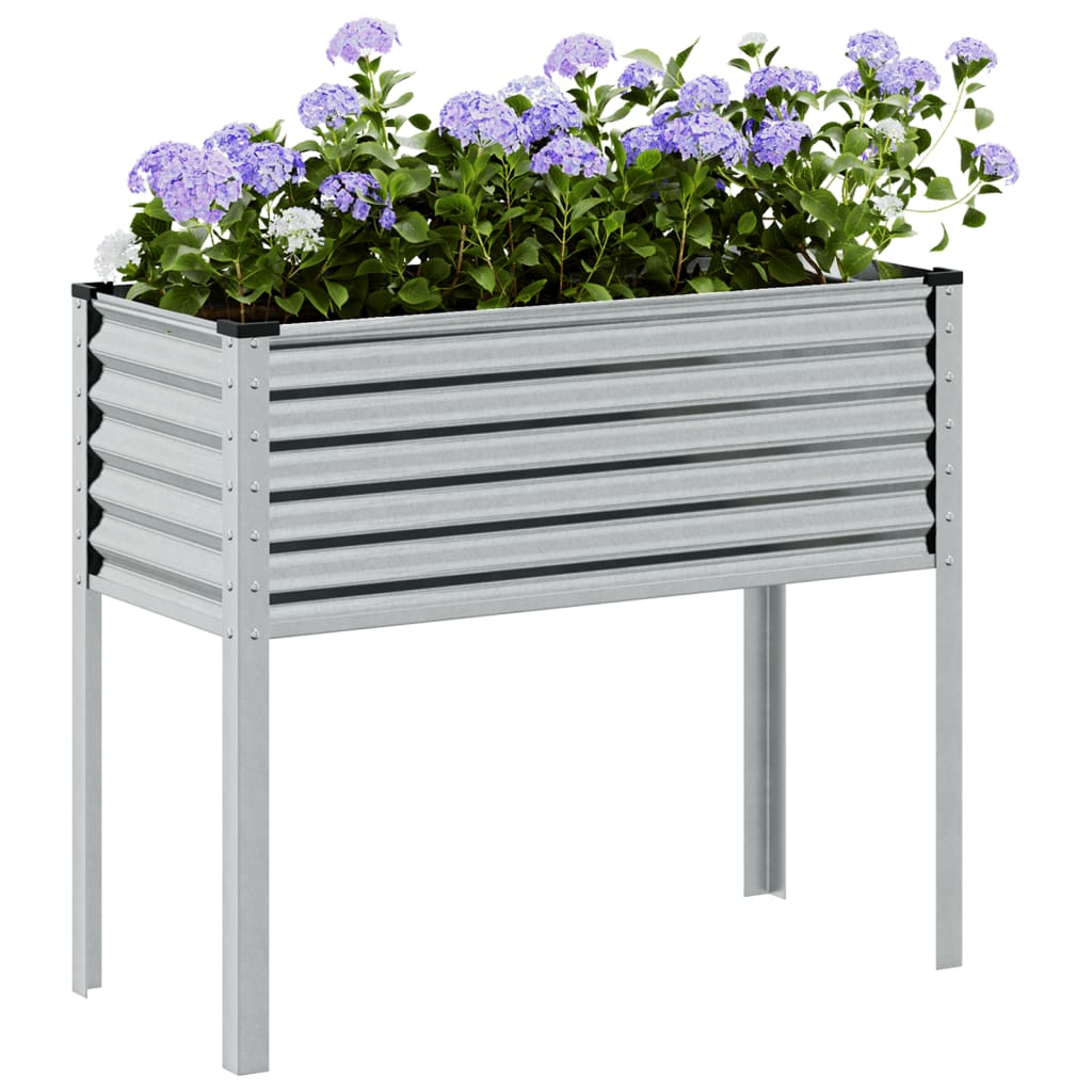 vidaXL Jardinera de acero galvanizado 100x41x90 cm