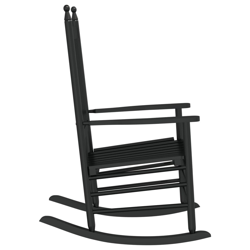 vidaXL Mecedoras con asiento curvo 2 uds madera álamo maciza negro