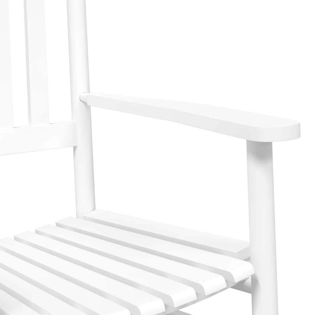 vidaXL Sillas mecedoras 2 uds mesa plegable madera maciza álamo blanco