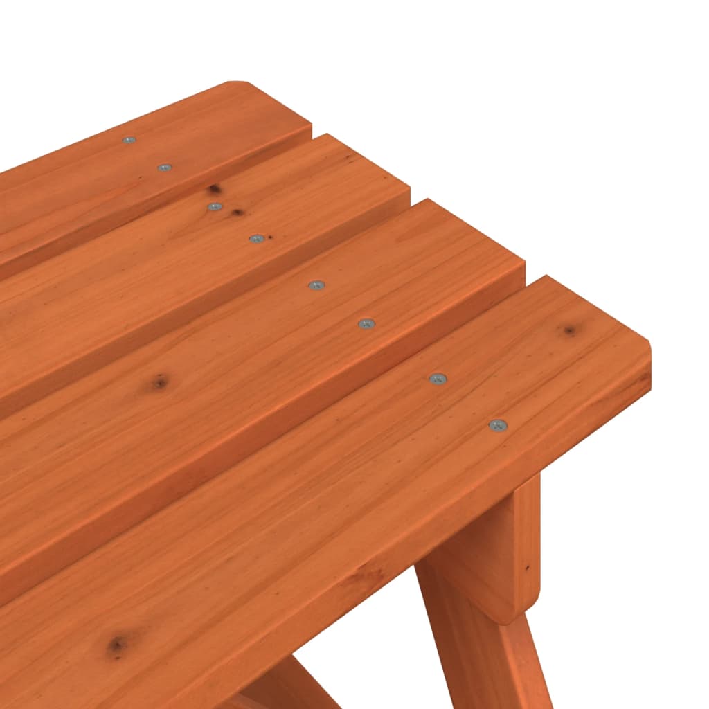 vidaXL Mesa de picnic para 4 niños agujero para sombrilla madera abeto