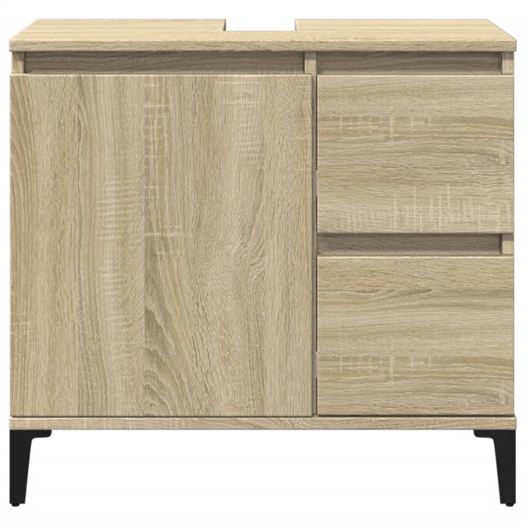 vidaXL Armario de baño madera contrachapada roble Sonoma 65x33x60 cm