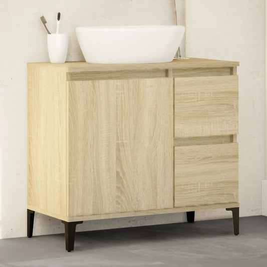 vidaXL Armario de baño madera contrachapada roble Sonoma 65x33x60 cm