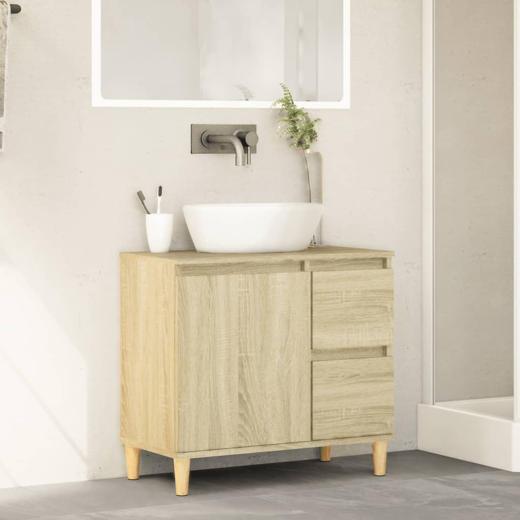 vidaXL Armario de baño madera contrachapada roble Sonoma 65x33x60 cm