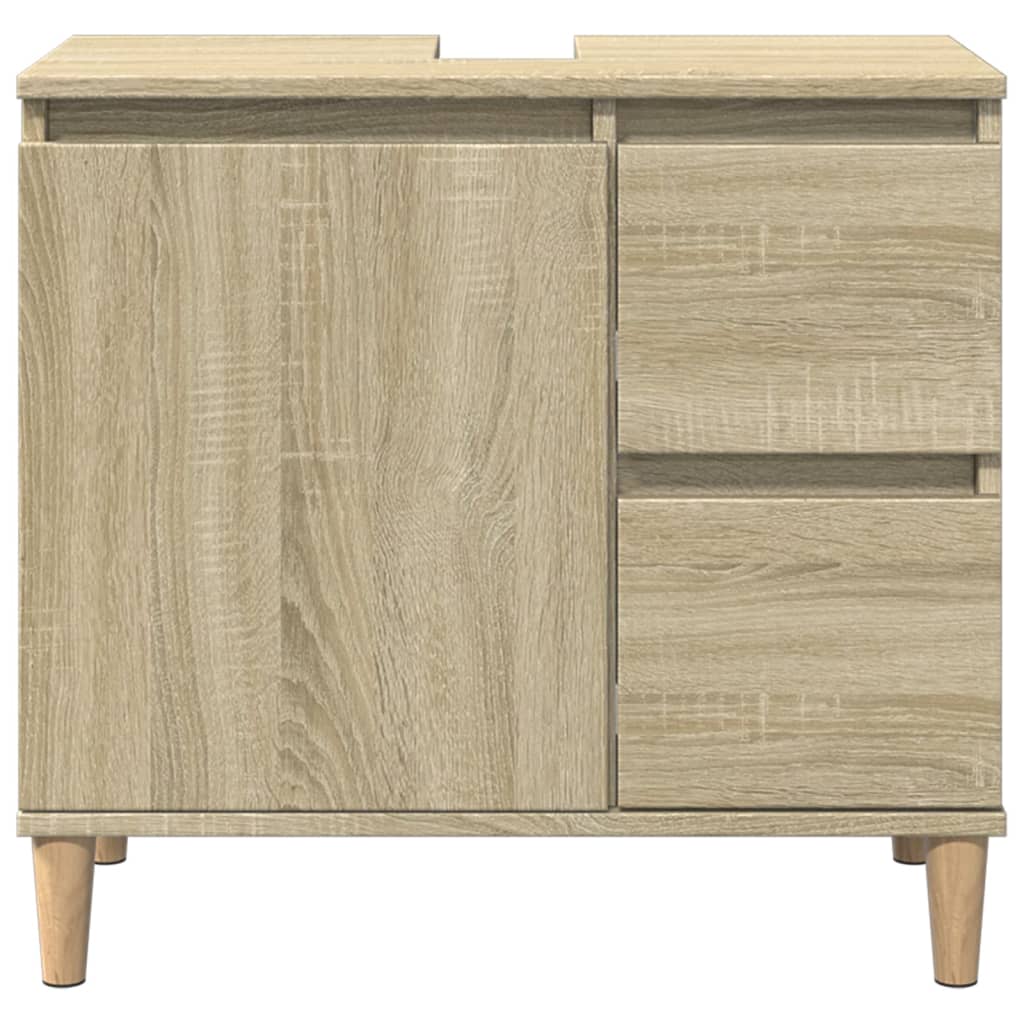 vidaXL Armario de baño madera contrachapada roble Sonoma 65x33x60 cm