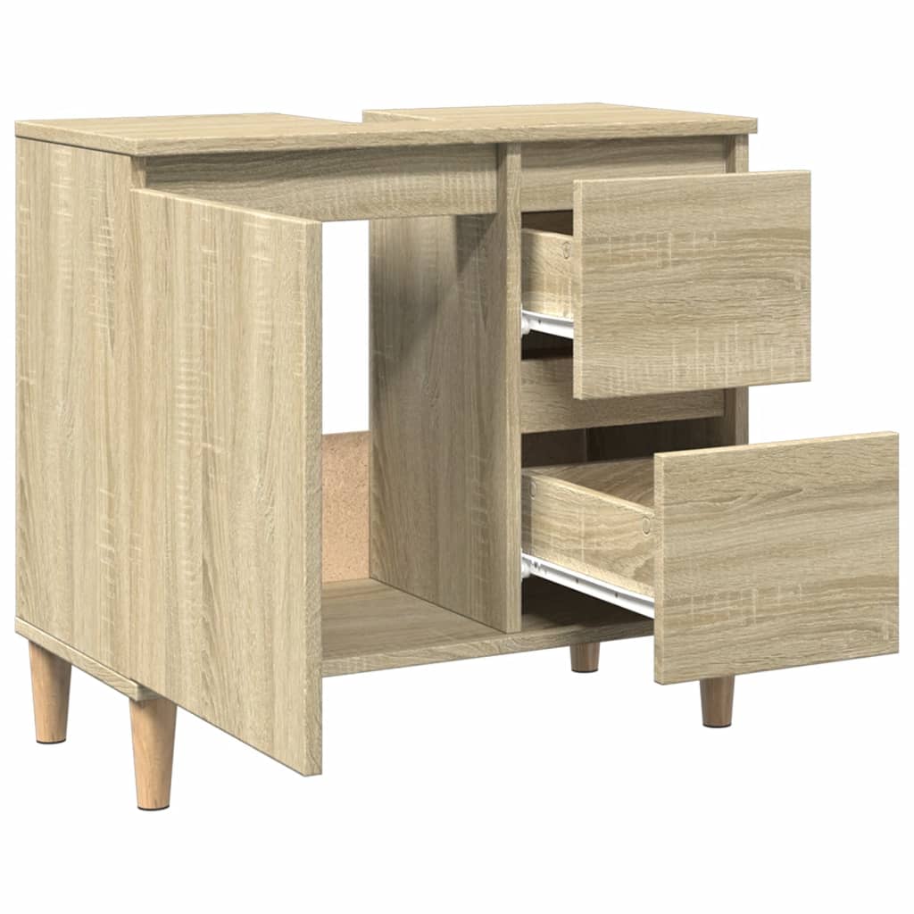 vidaXL Armario de baño madera contrachapada roble Sonoma 65x33x60 cm