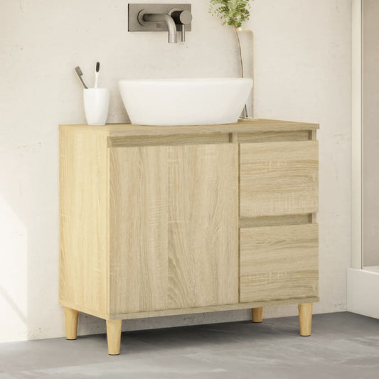 vidaXL Armario de baño madera contrachapada roble Sonoma 65x33x60 cm