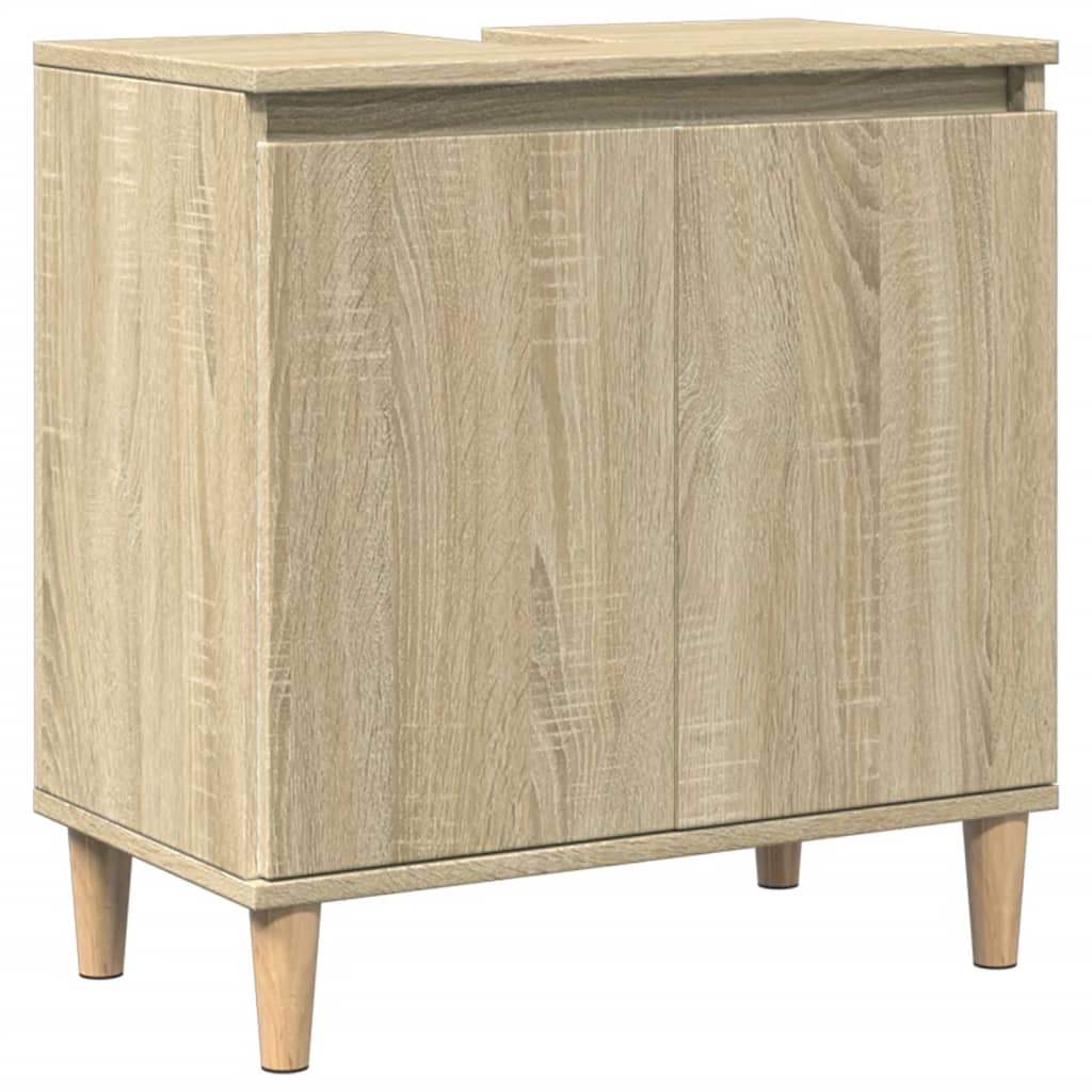 vidaXL Armario de lavabo madera contrachapada roble Sonoma 58x33x60 cm