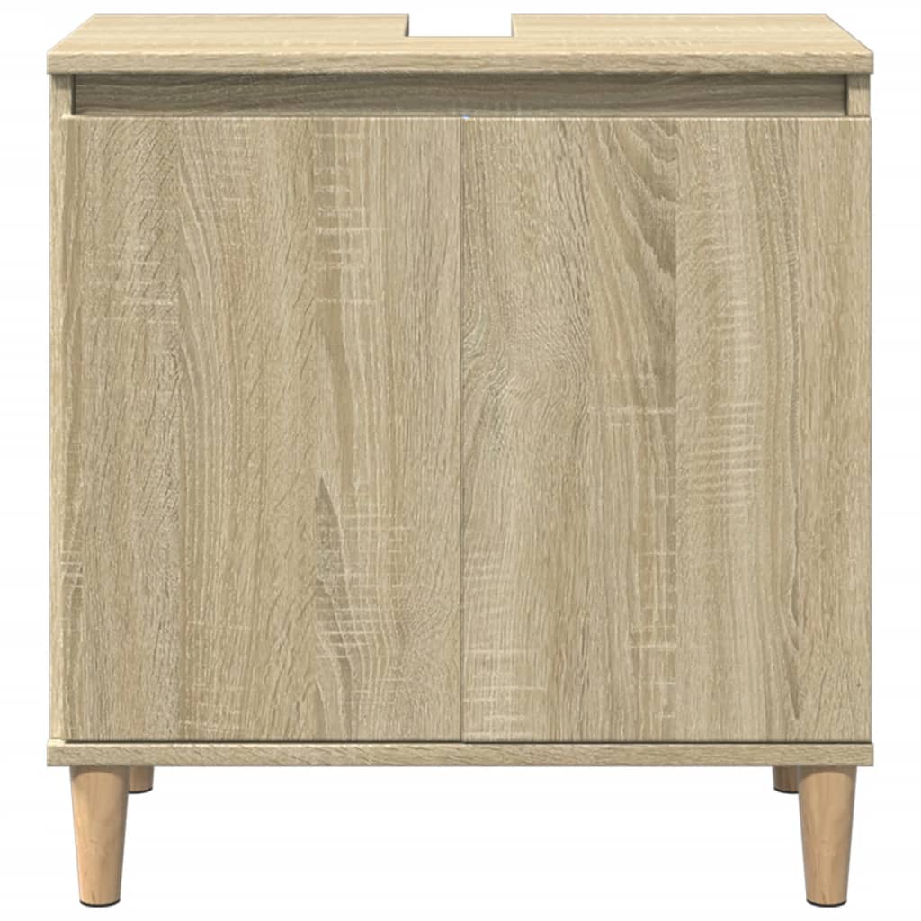 vidaXL Armario de lavabo madera contrachapada roble Sonoma 58x33x60 cm